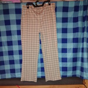 American Eagle Brown & Gray Plaid Skinny Kick Crop 16